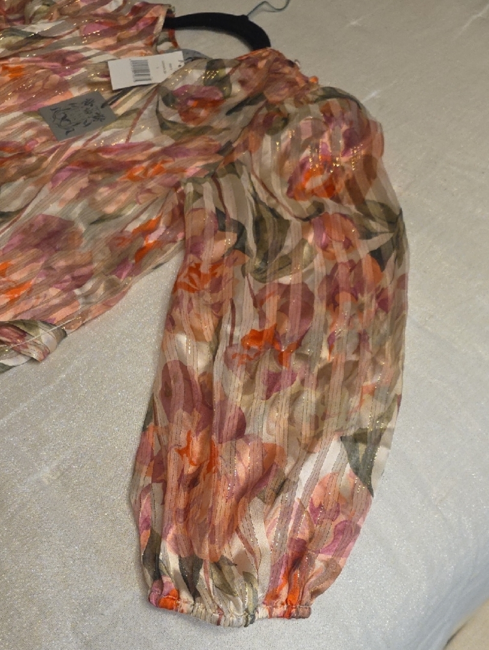 Black Iris Silk Sheer Pink Floral Maxi Dress with Tie Waist Size 2 Fits a S-M - Picture 7 of 13
